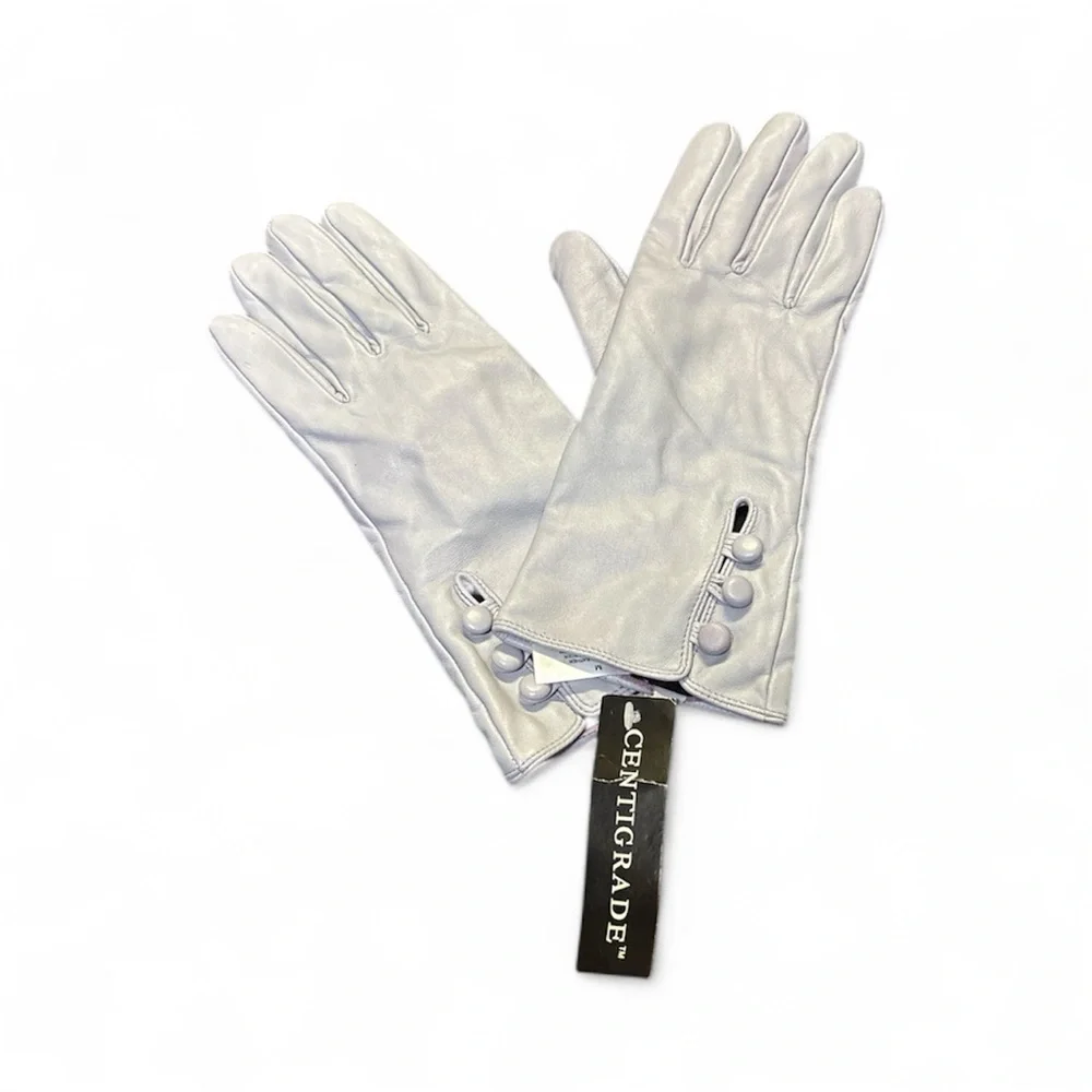 Vintage Centigrade Light Lavender Leather Gloves
